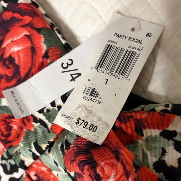 Teeze Me Black and Red Floral Leopard Dress - Picture 2 of 3